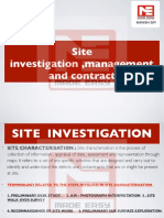 Site Investigation, Management and Contract