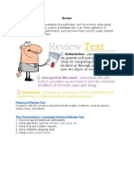 Review: Purpose of Review Text