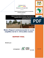 Projet D'électrification Rurale Du Bénin-Rapport - EIES - Lot3 - BAD