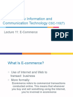 Introduction To Information and Communication Technology: Lecture 11: E-Commerce
