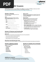 One-Pager PRD Template: Section 1: Purpose