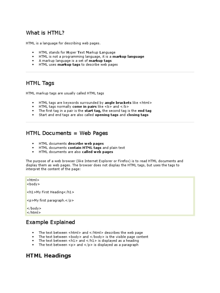 What Is HTML? | PDF | Html Element | Html