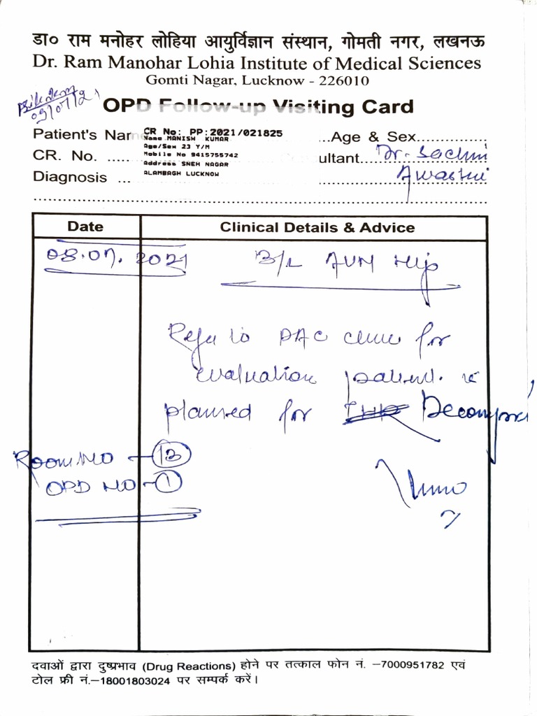 Patient Follow-Up Card Template | PDF