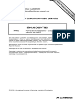 9706 Accounting: MARK SCHEME For The October/November 2014 Series