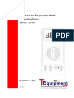 Adjustment and Test Procedure Manual For Digital Multimeter Model: DM-311