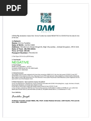 Covid Test Results