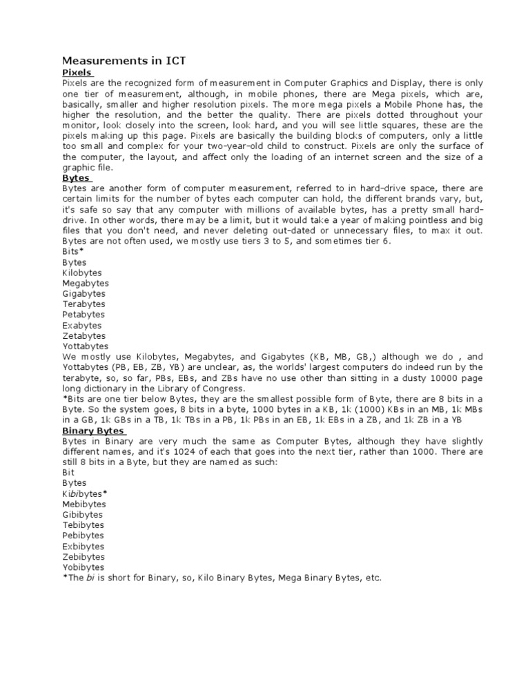 Measurements in ICT | PDF | Computers