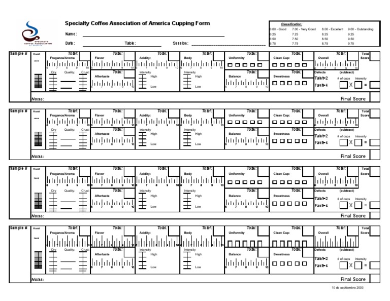 scaa-cupping-form-2011-pdf-food-and-drink-drink