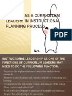 Teacher As A Curriculum Leaders in Instructional Planning Process