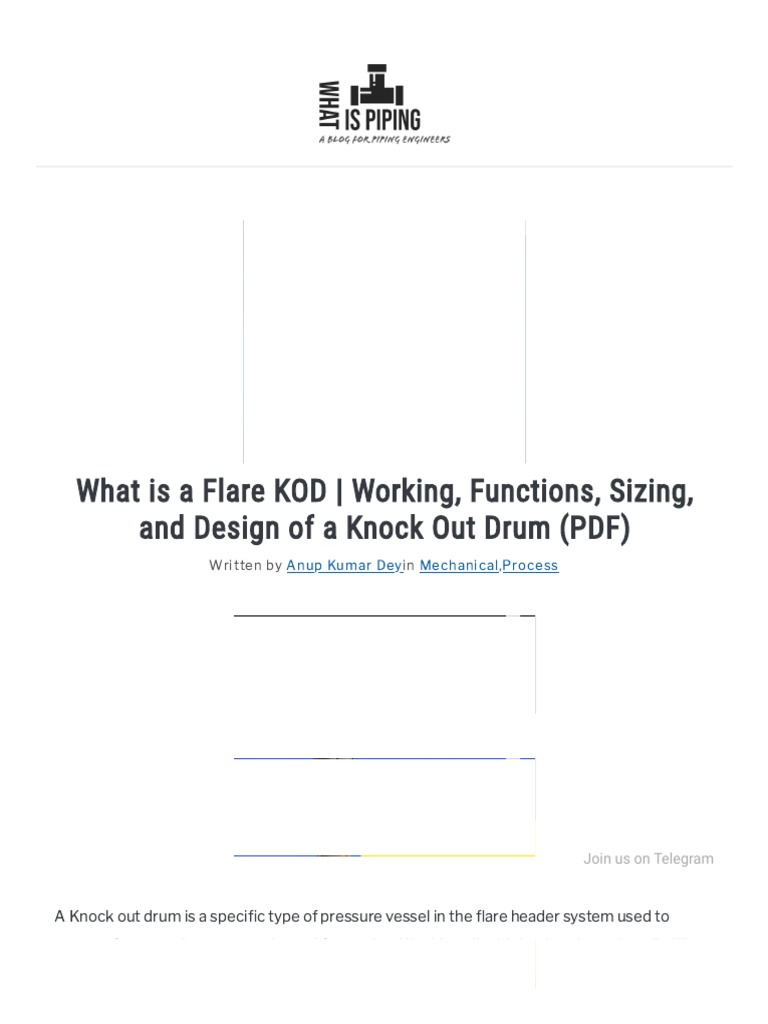 What Is A Flare KOD Working, Functions, Sizing, and Design of A Knock