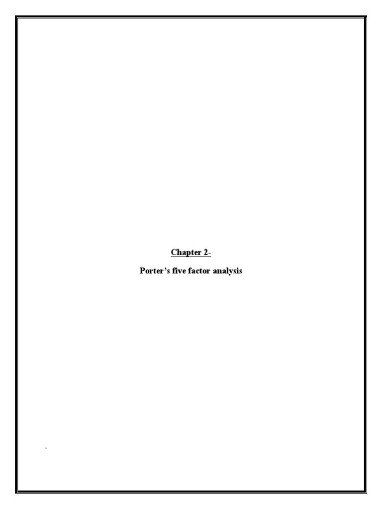 Porter's Five Factor Analysis PDF Profit (Economics) Strategic