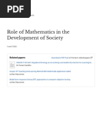 Role of Mathematics in The Development of Society: Related Papers