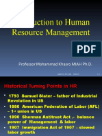 Introduction To Human Resource Management: Professor Mohammad Khasro MIAH PH.D