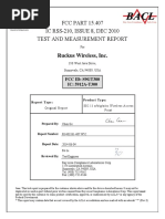 FCC PART 15.407 IC RSS-210, ISSUE 8, DEC 2010 Test and Measurement Report