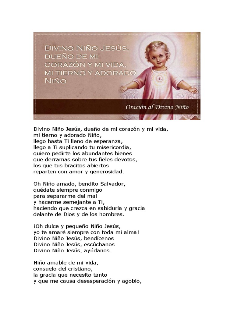 Oracion Divino Niño Jesús | PDF