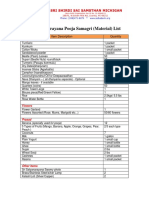 Sri Satyanarayana Pooja Samagri (Material) List: Item Description Quantity