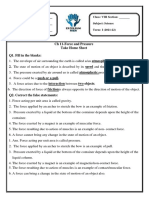 Class 8 science force and pressure worksheet