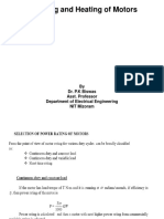 Rating and Heating of Motors: by Dr. P.K Biswas Asst. Professor Department of Electrical Engineering NIT Mizoram