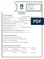 CH 12: Friction Take Home Sheet Q1. Fill in The Blanks