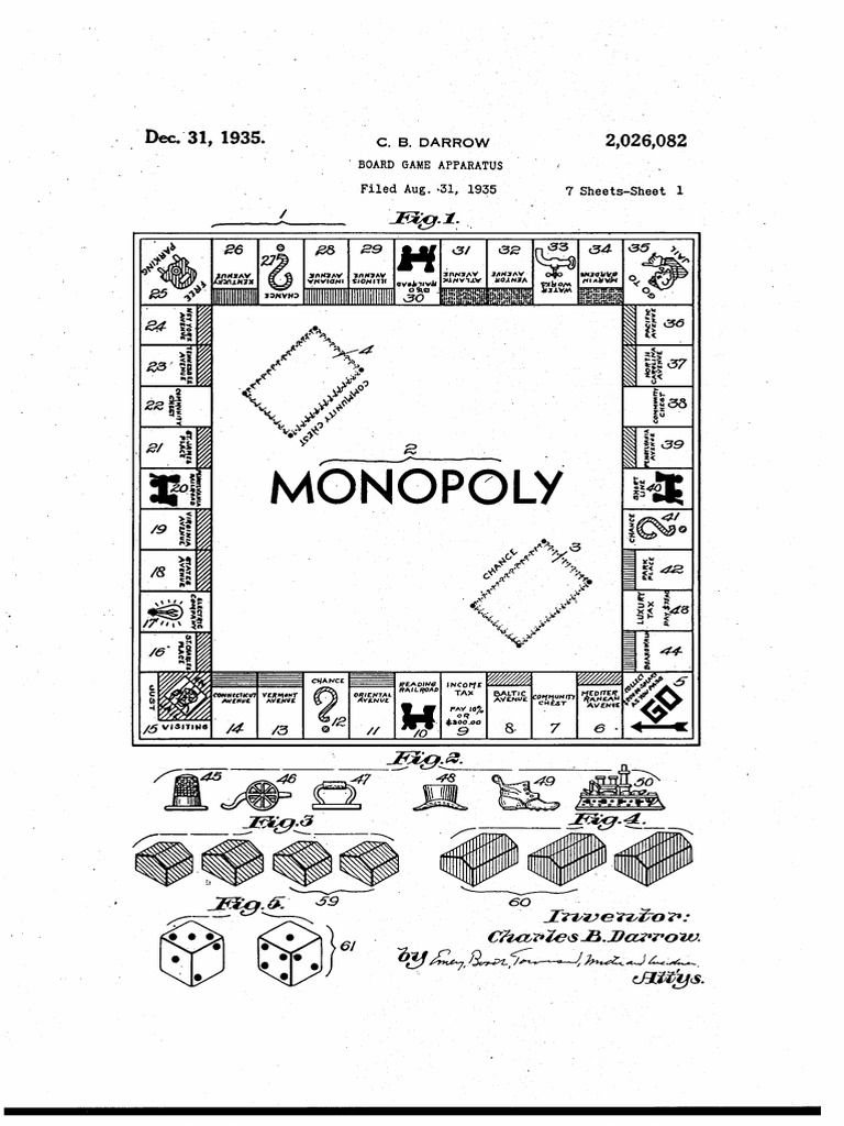 Monopoly Board Game Patent (US2026082) | PDF | Mortgage Loan | Renting