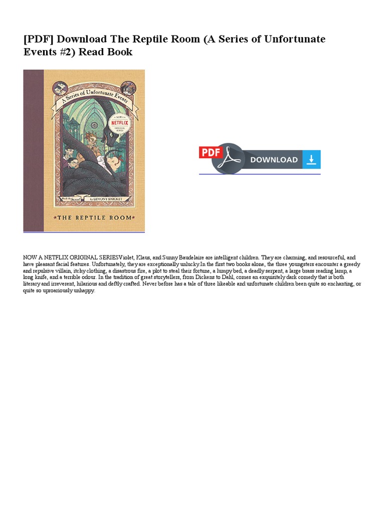 (PDF) Download The Reptile Room (A Series of Unfortunate Events 2