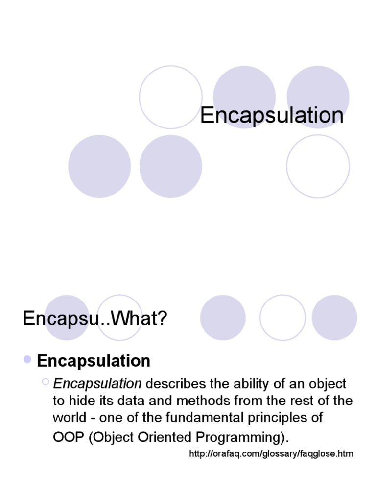 Encapsulation | PDF | Class (Computer Programming) | Object Oriented ...