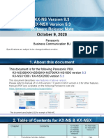 KX-NS Version 8.3 KX-NSX Version 5.3 Software Release Note: October 9, 2020