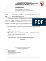 Informe N°009-2020-Labores Realizados en El Mes de Agisto 2020