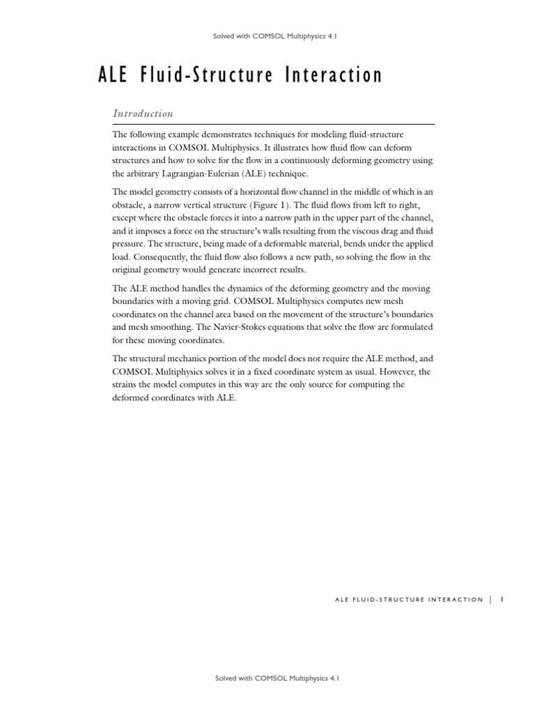 ALE Fluid-Structure Modeling Guide | PDF | Fluid Dynamics | Navier ...