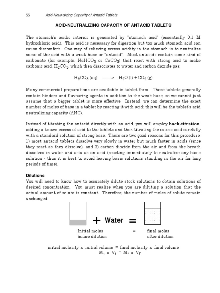 Antacid Anc Calculation | PDF | Molar Concentration | Titration