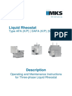 Liquid Rheostat: Type AFA (K/P) - DAFA (K/P) - SFA (K/P)