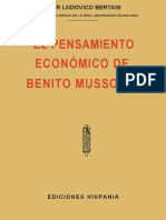 Bertani Pier Lodovico. - El Pensamiento Economico de Benito Mussolini (1937)
