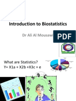 Introduction To Biostatistics: DR Ali Al Mousawi