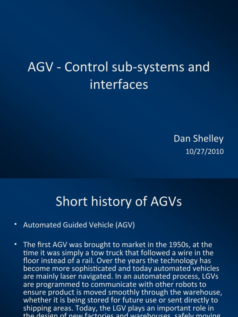 AGV - Control Sub-Systems and Interfaces: Dan Shelley | PDF | Nature ...