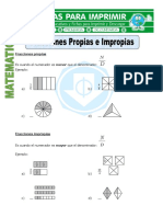 Ficha Fracciones Propias e Impropias para Tercero de Primaria