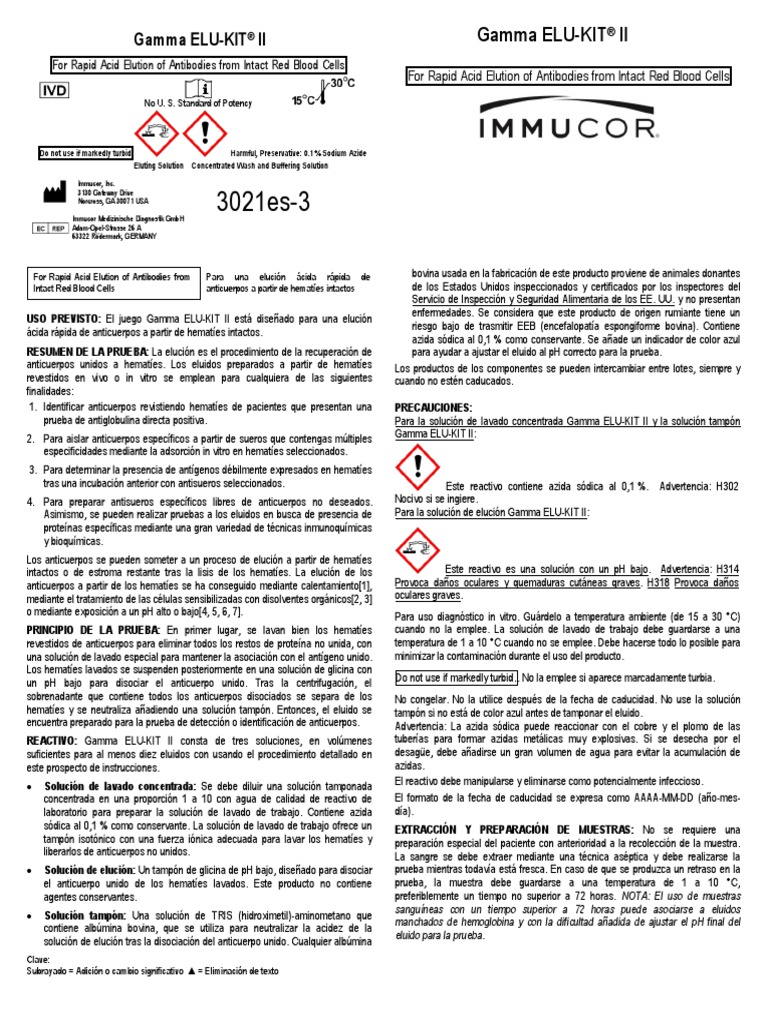 3021 Gamma Elu Kit | Descargar gratis PDF | Solución tampón | Anticuerpo
