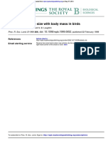 The Scaling of Eye Size With Body Mass in Birds:, Doi: 10.1098/rspb.1999.0652