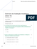 Exercício de Avaliação Imobiliária - Aula 14