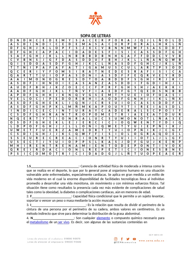 Sopa de Letras | PDF | Músculo