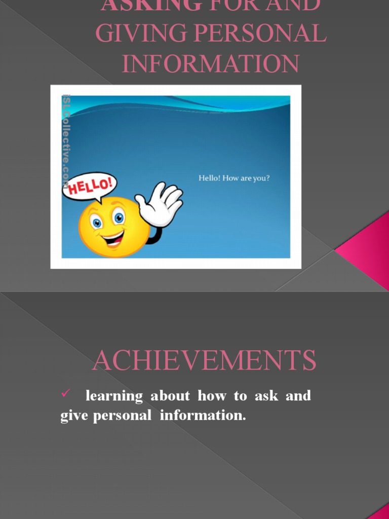 Asking and Sharing Personal Info | PDF