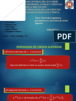 Derivadas Implícitas, Paramétricas y Derivadas de Orden Superior