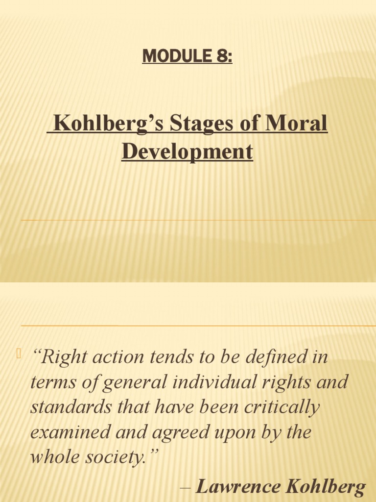 Kohlbergs Stages of Moral Development R PDF Psychology