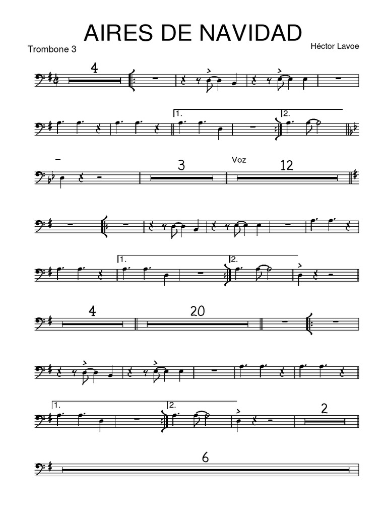 Aires de Navidad Trombone 3 | PDF