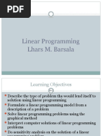 Linear Programming Lhars M. Barsala