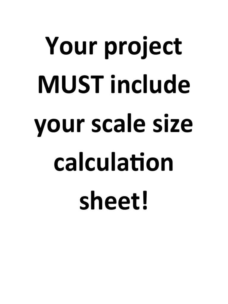 Scale Size Calculation Sheet Required | PDF