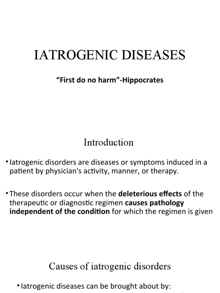 Iatrogenic Diseases PDF Adverse Effect Chemotherapy