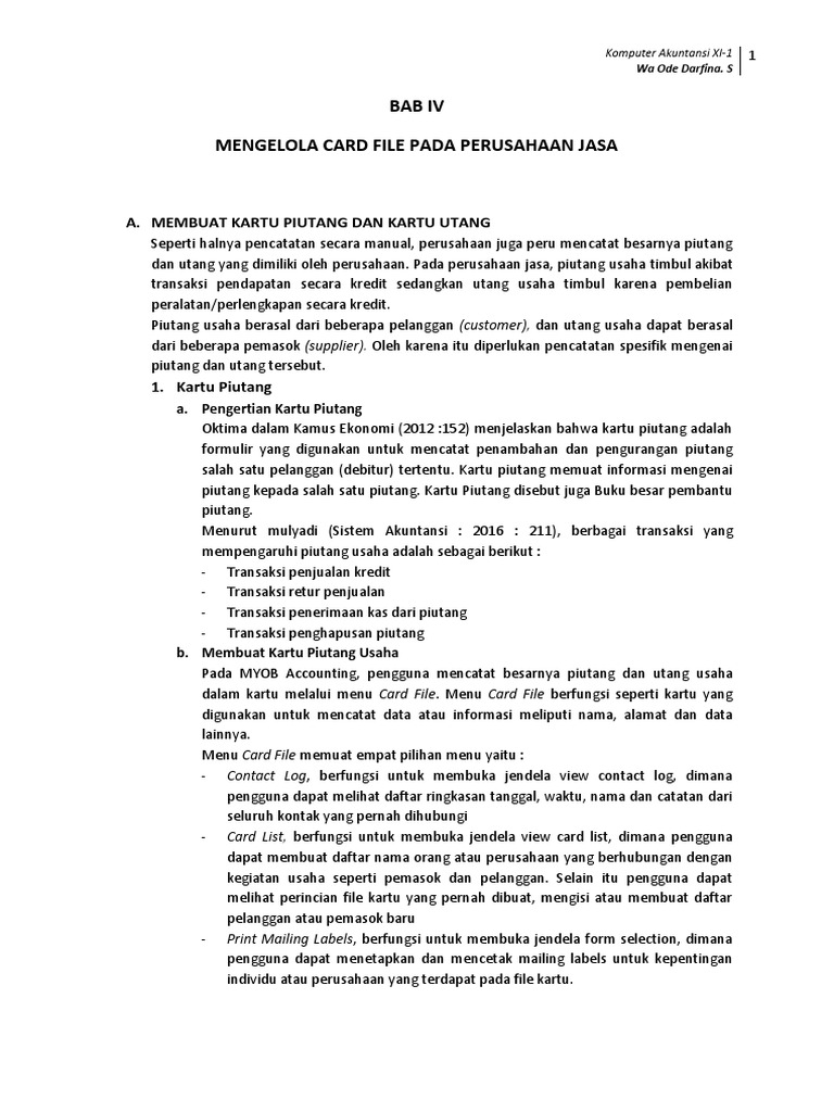 Mengelola Card File Perusahaan Jasa PDF