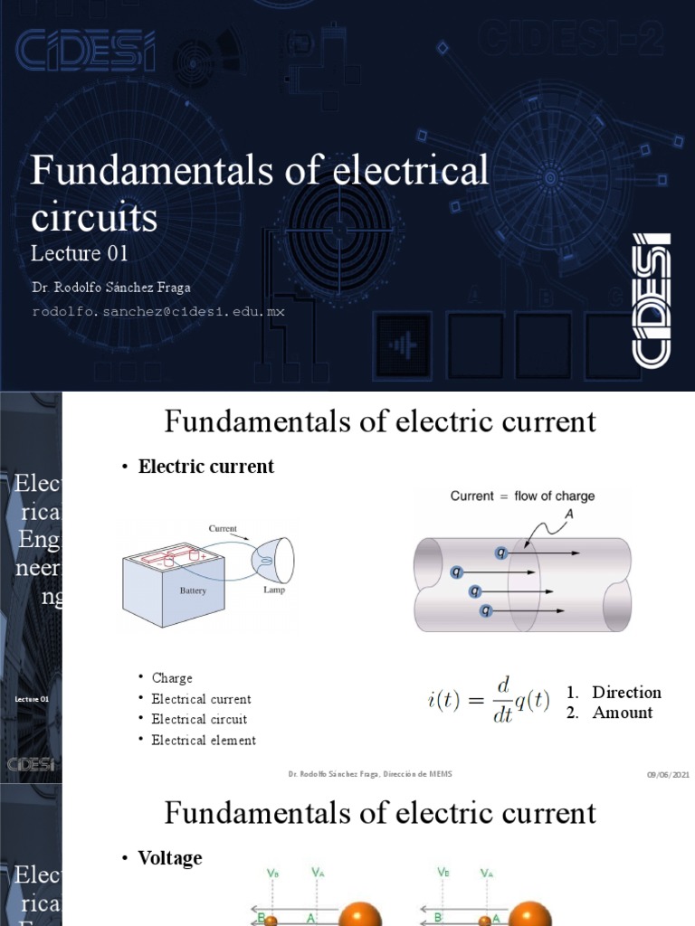 Electrical Circuit Fundamentals Lecture | PDF | Electric Current | Voltage