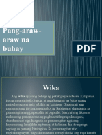 Wika Sa Pang Araw-Araw Na Buhay Report