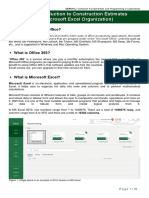 MODULE 1 Introduction To Construction Estimates (Microsoft Excel Organization)